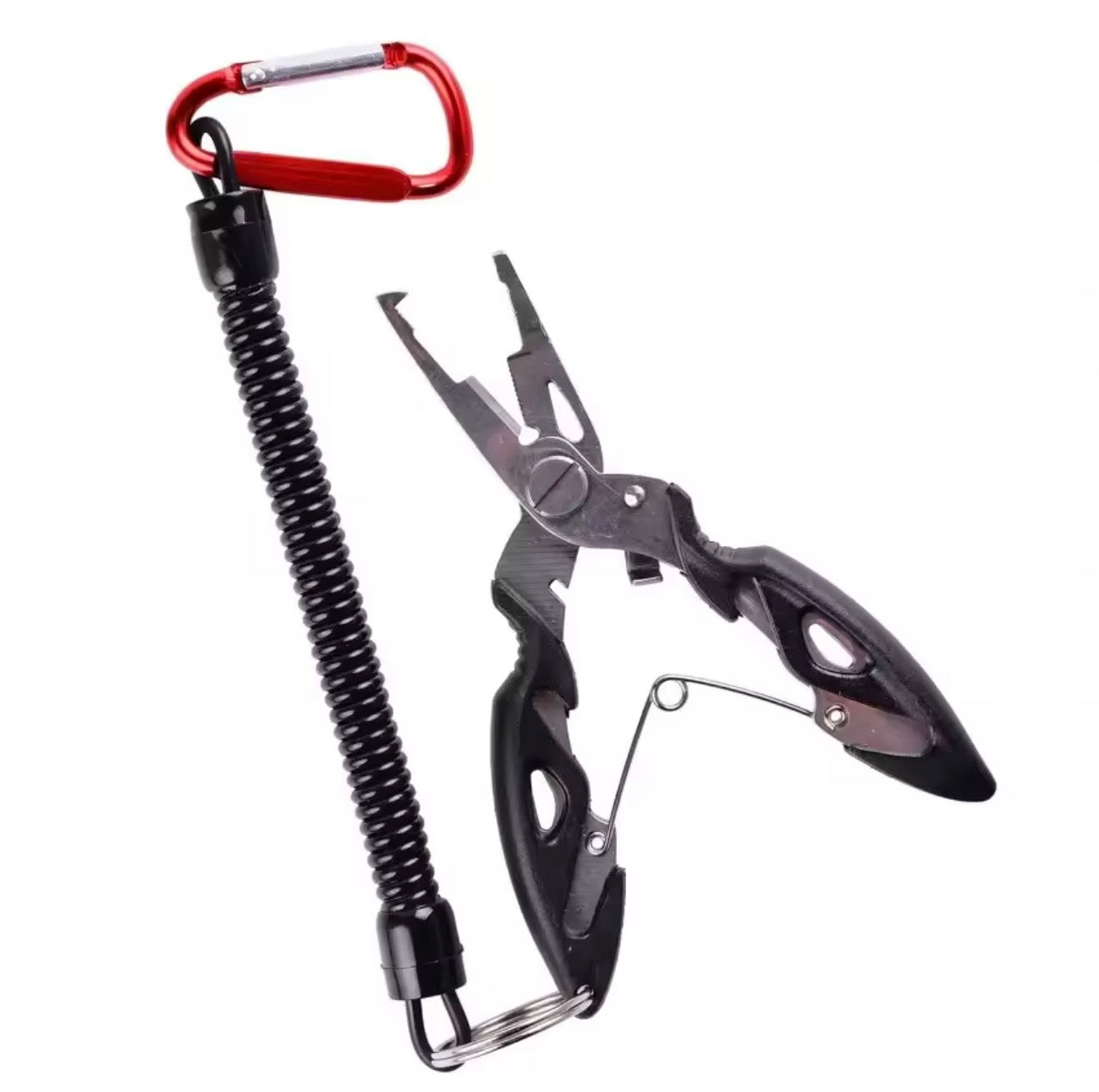 Multifunction Stainless
Steel Fishing Pliers with Coiled
Lanyard